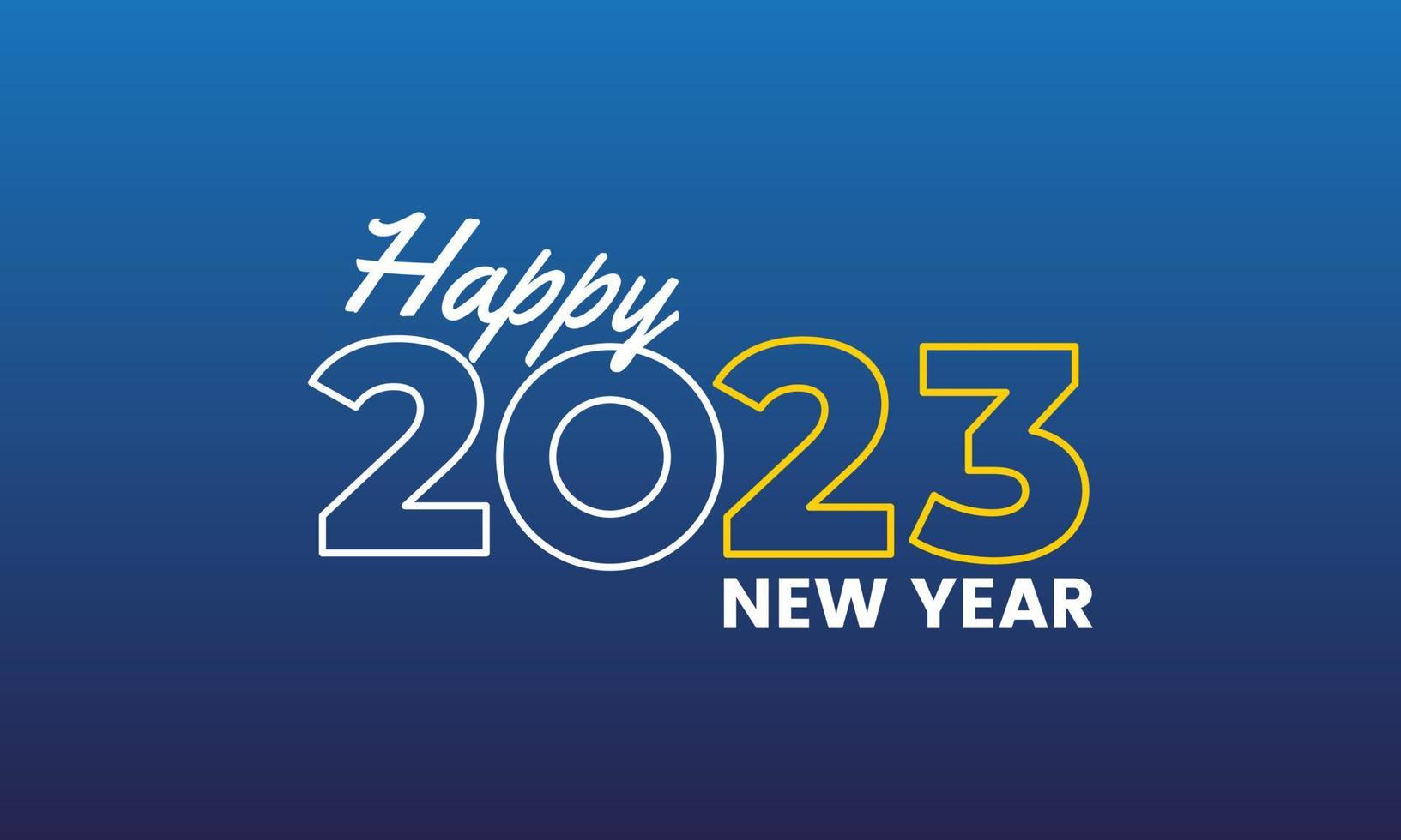 feliz ano novo 2023. celebração festiva. moderno e moderno para banner e modelo de postagem de mídia vetor