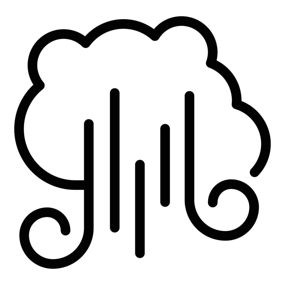 ícone de nuvem de tempestade de vento, estilo de estrutura de tópicos vetor