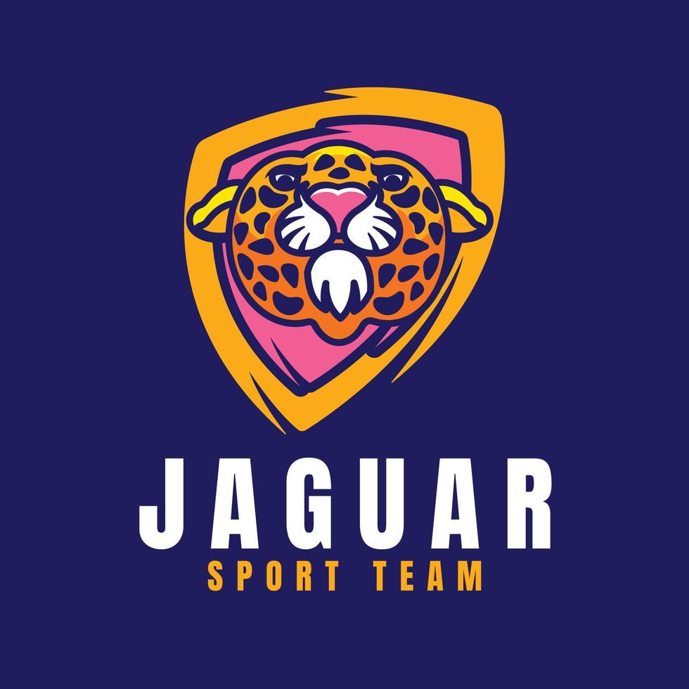 modelo de logotipo de jaguar de design plano vetor