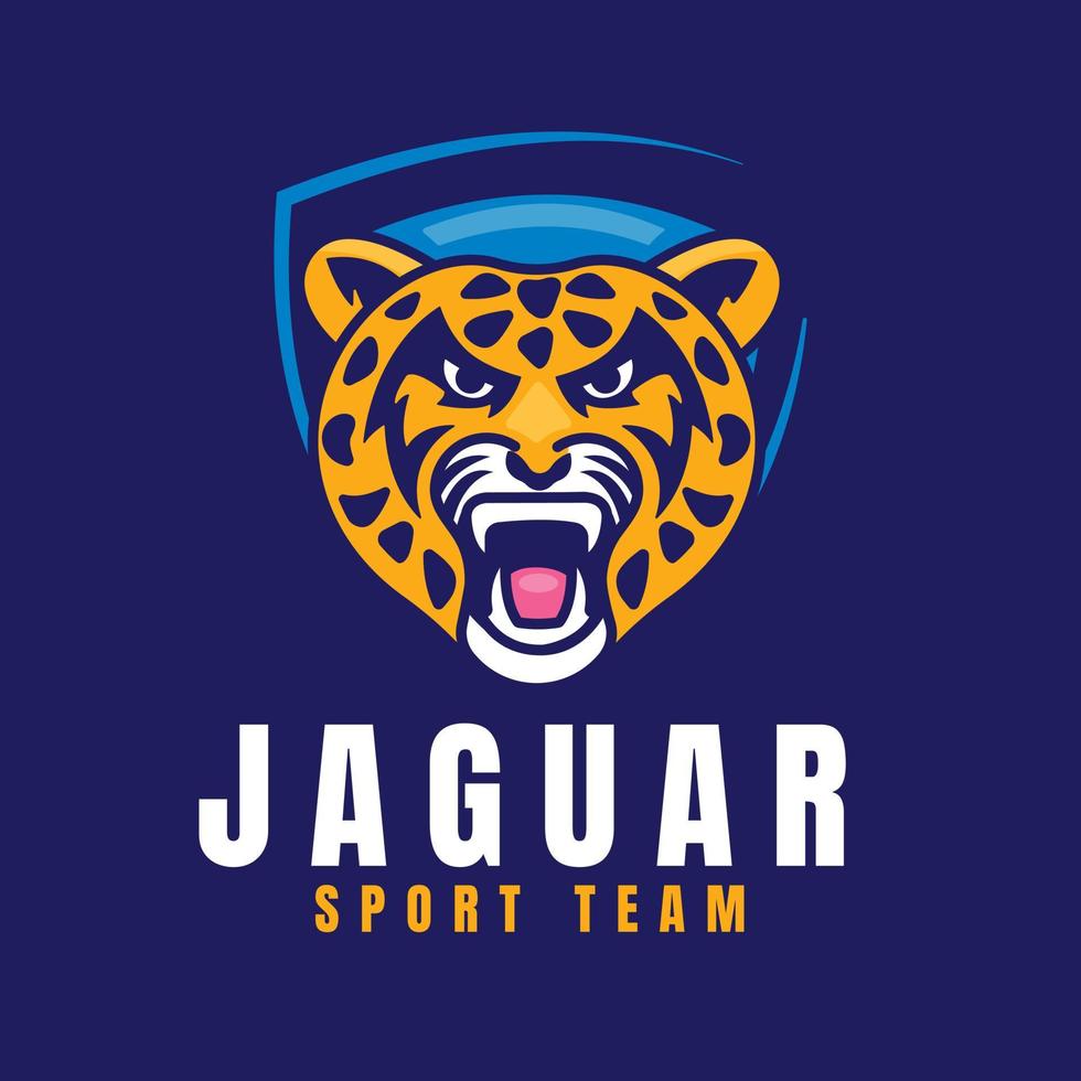 modelo de logotipo de jaguar de design plano vetor