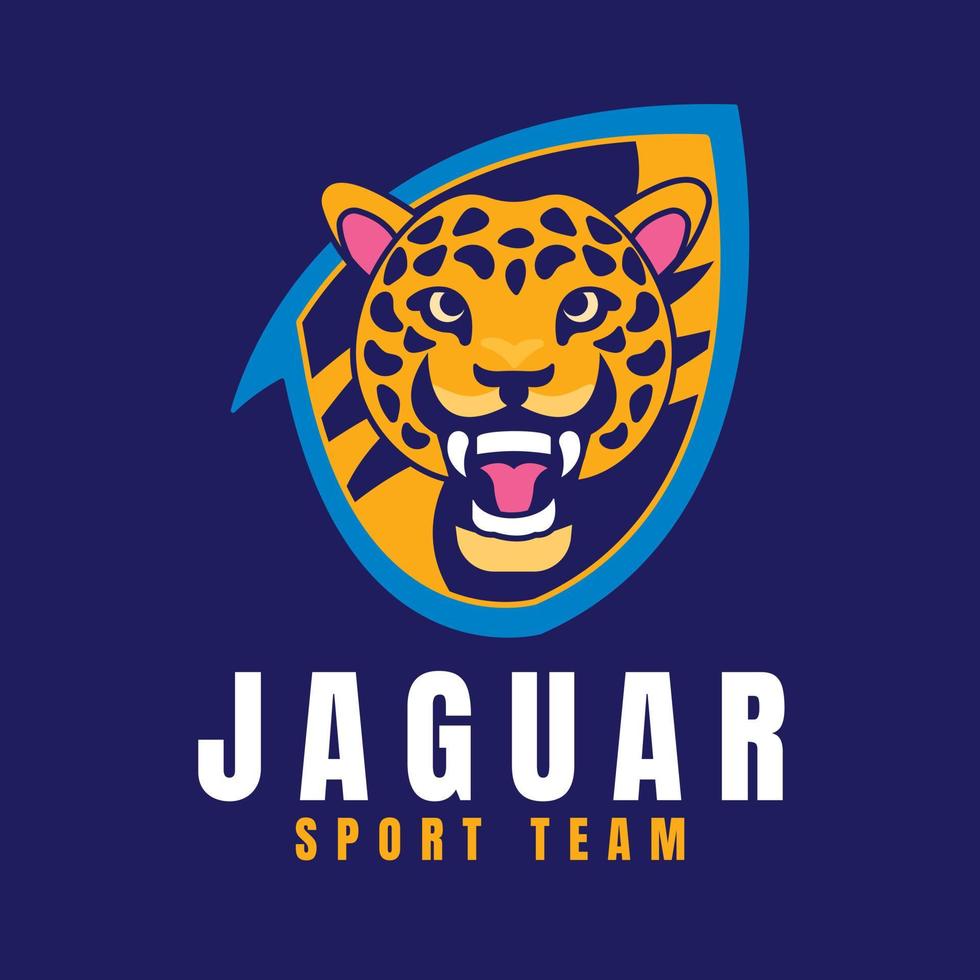 modelo de logotipo de jaguar de design plano vetor