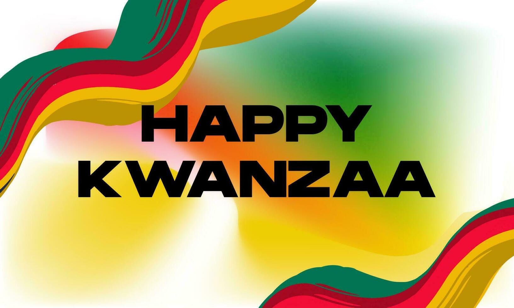 feliz dia do kwanzaa. com borda de moldura ondulada fluida e gradiente. história negra. cartaz, cartão, banner e plano de fundo. vetor