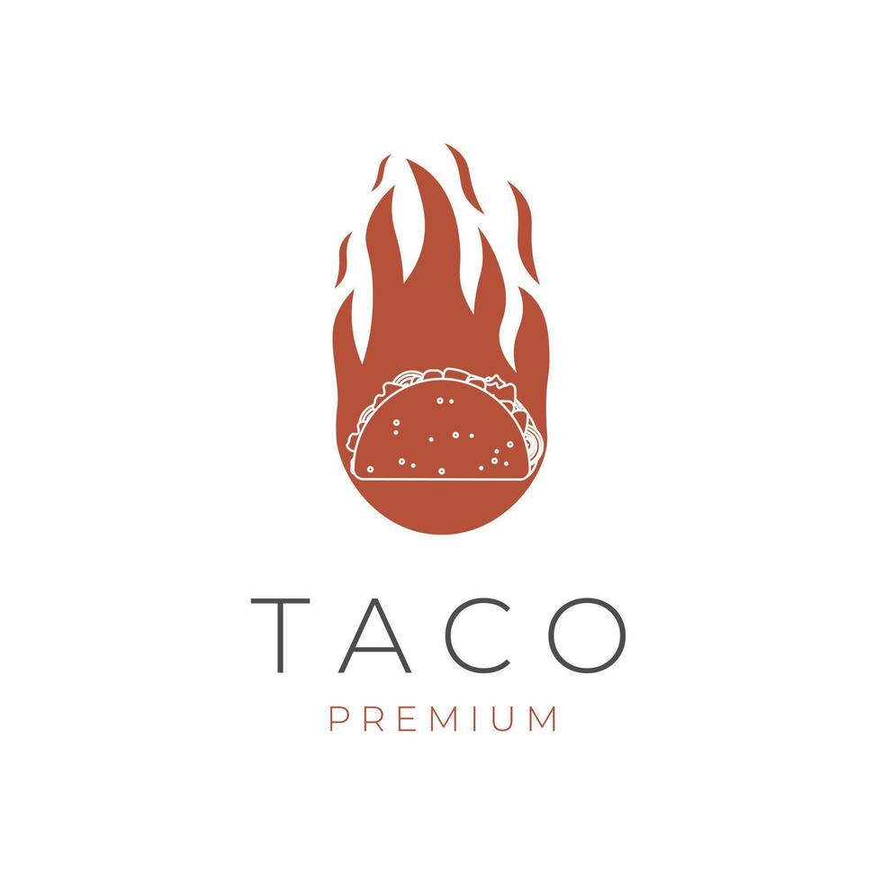 logotipo de ilustração vetorial de taco de fogo vetor