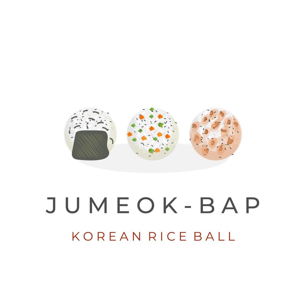 deliciosa ilustração de comida coreana jumeok bap vetor