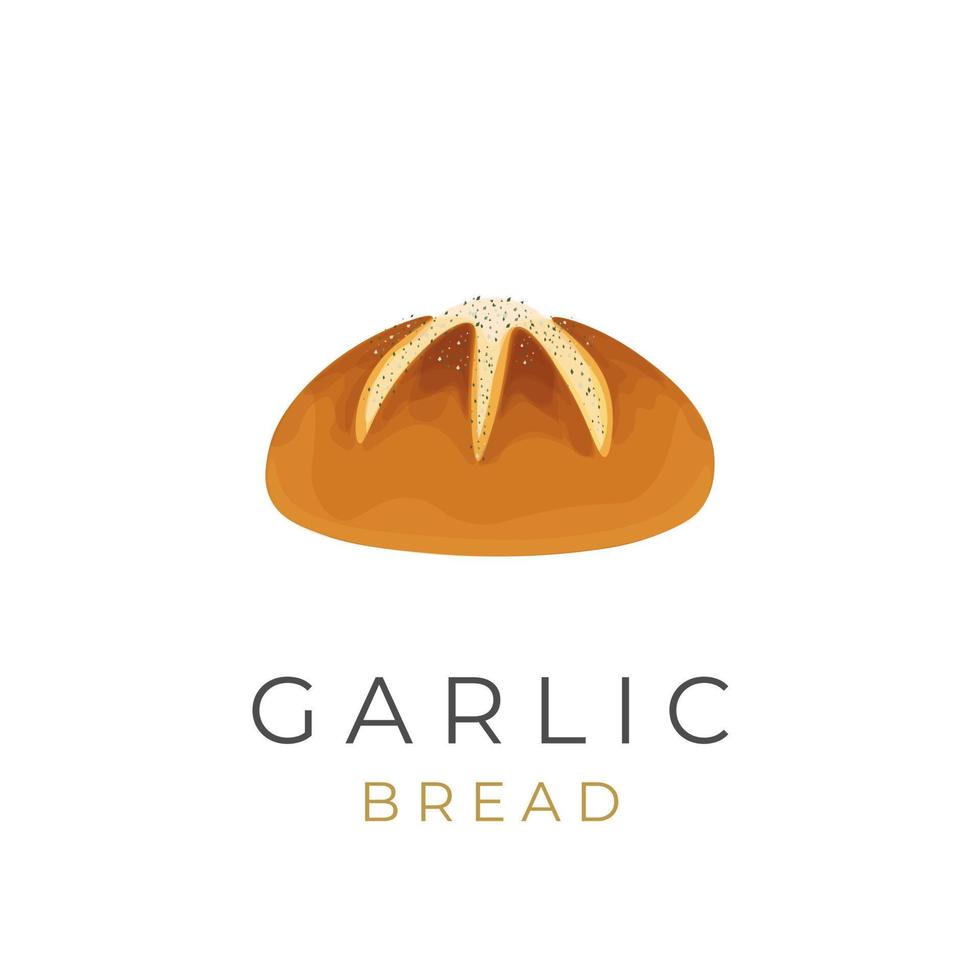 delicioso logotipo de ilustração de pão de alho coreano vetor