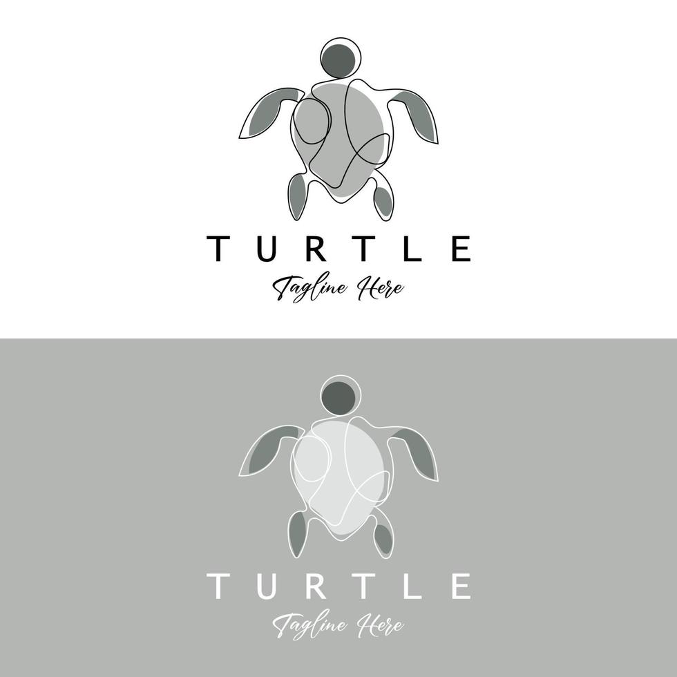 design de logotipo de tartaruga marinha protegido ilustração de ícone de animal marinho anfíbio, identidade corporativa de marca vetorial vetor