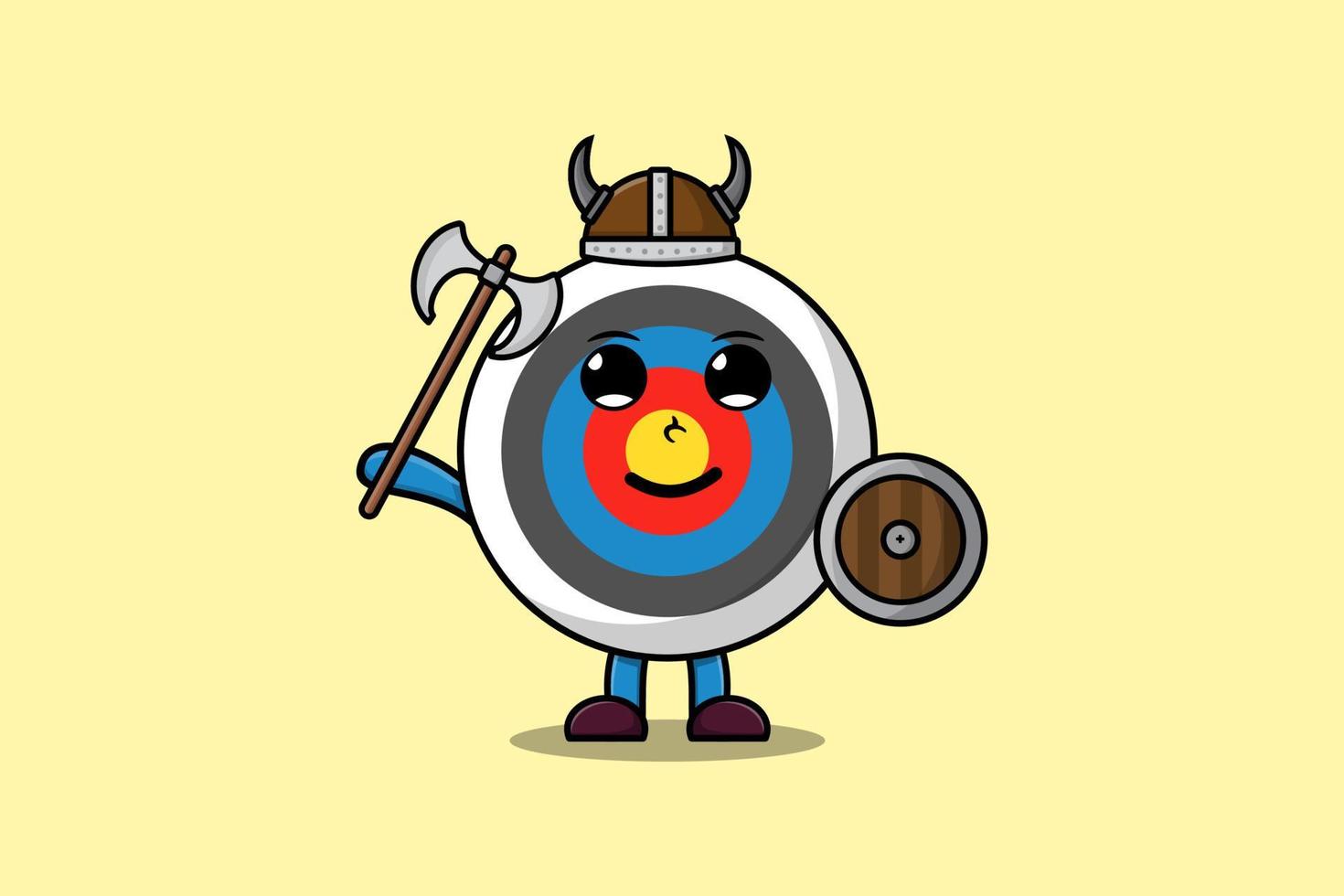 personagem de desenho animado tiro com arco alvo viking pirata vetor