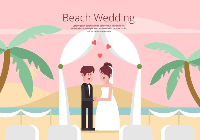 Ilustração do casamento de praia vetor