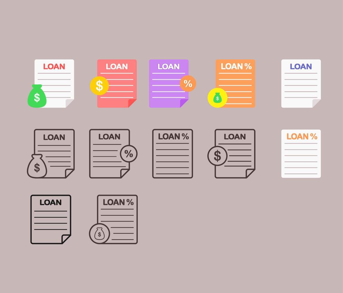 ícone de papel de empréstimo legal em vetor de estilo diferente