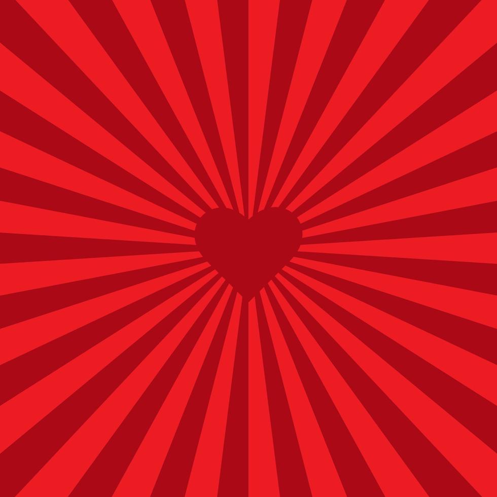 amor coração turbilhão de fundo. vortex starburst espiral espiral quadrado com coração vermelho. conceito de amor. boa ideia para o seu casamento. Listras escaláveis psicodélicas convergentes. ilustração vetorial vetor