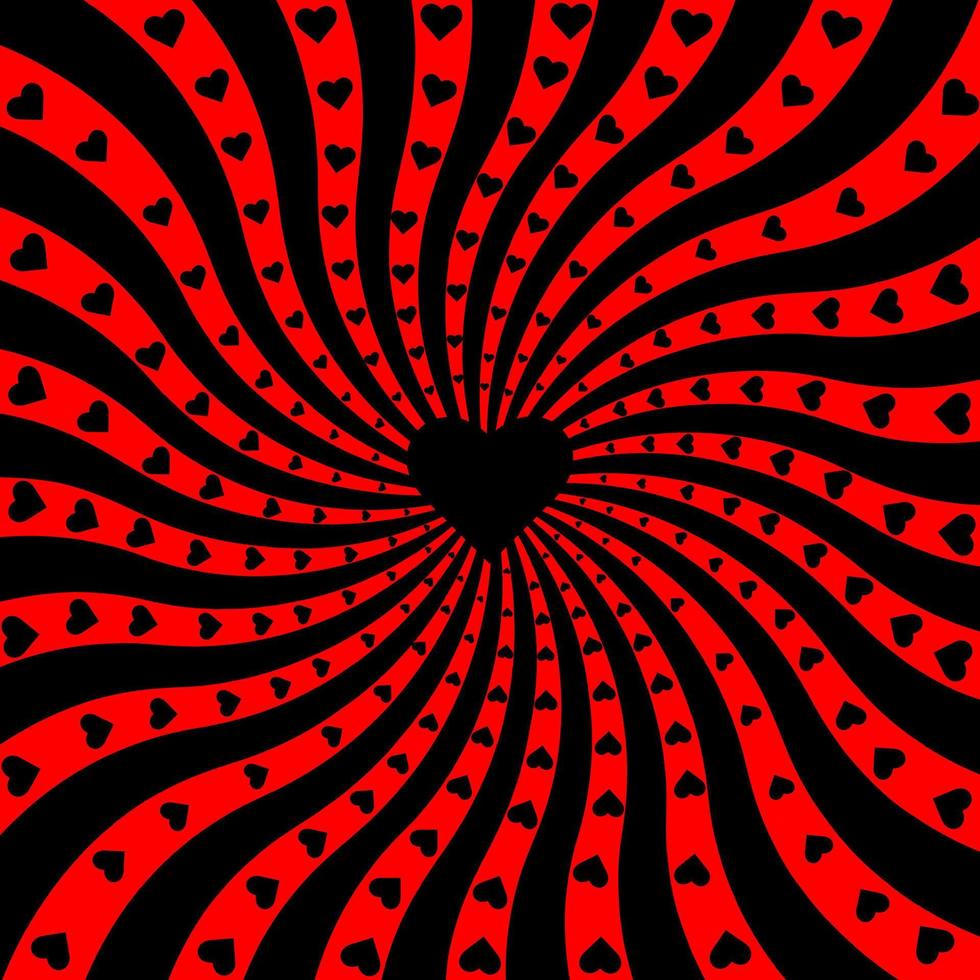 fundo starburst radial preto vermelho com pôster de papel de parede geométrico hearts.abstract para publicidade de fundo ou impressão. modelo decorativo. ilustração vetorial vetor