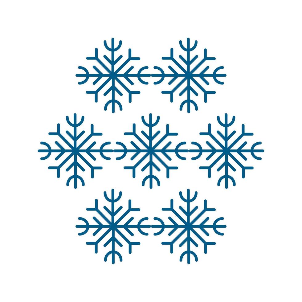 conjunto de ilustração vetorial de floco de neve azul vetor