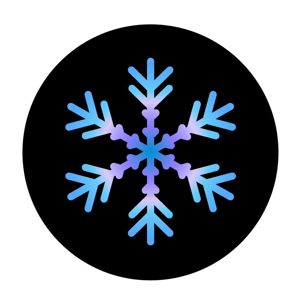 vector floco de neve azul no ícone de fundo redondo. ilustração para web