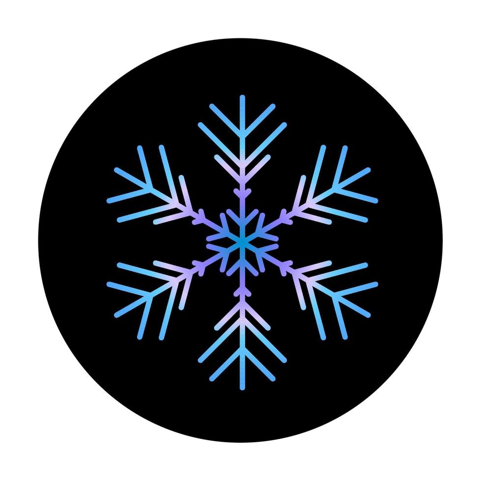 vector floco de neve azul no ícone de fundo redondo. ilustração para web