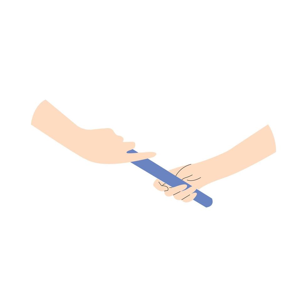 ícone de revezamento de mãos isolado no fundo branco vetor