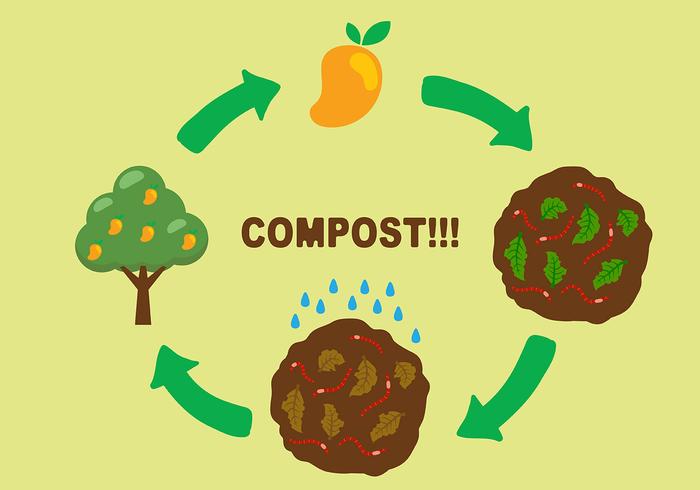 Vetor de fundo do poster de compostagem