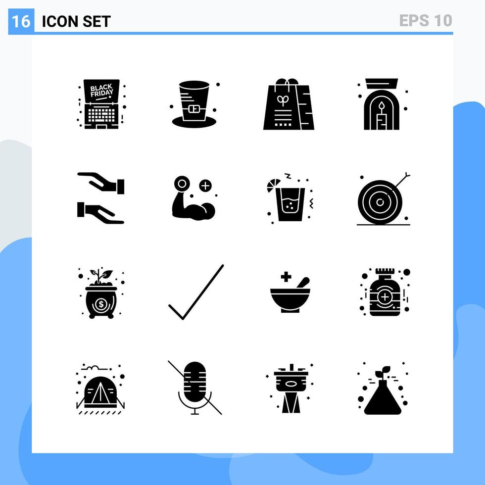 16 símbolos de glifo de ícones de estilo sólido modernos para uso geral sinal de ícone sólido criativo isolado no fundo branco 16 ícones embalam fundo de vetor de ícone preto criativo