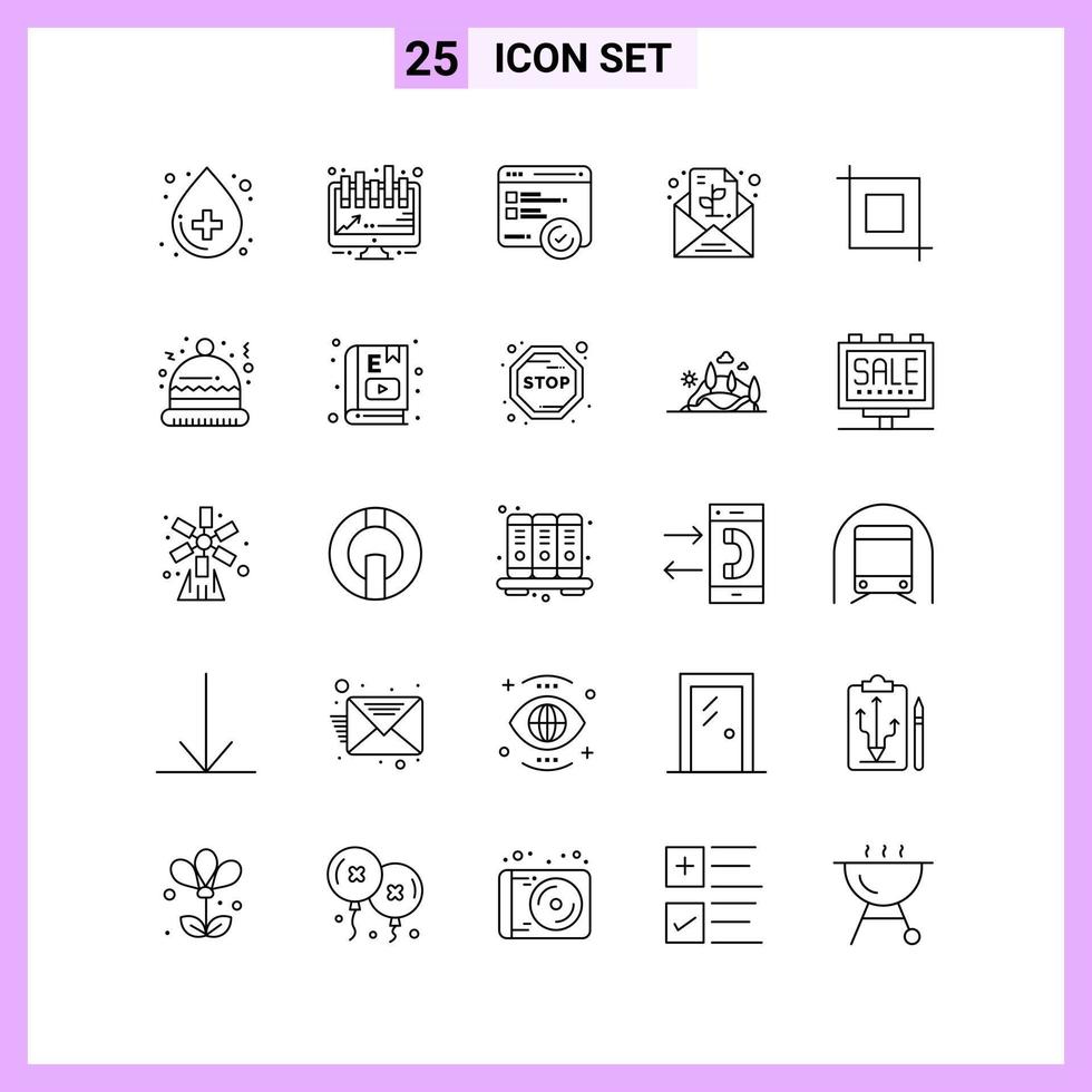 25 ícones em símbolos de contorno de estilo de linha em sinais de vetores criativos de fundo branco para web móvel e imprimir fundo de vetor de ícone preto criativo