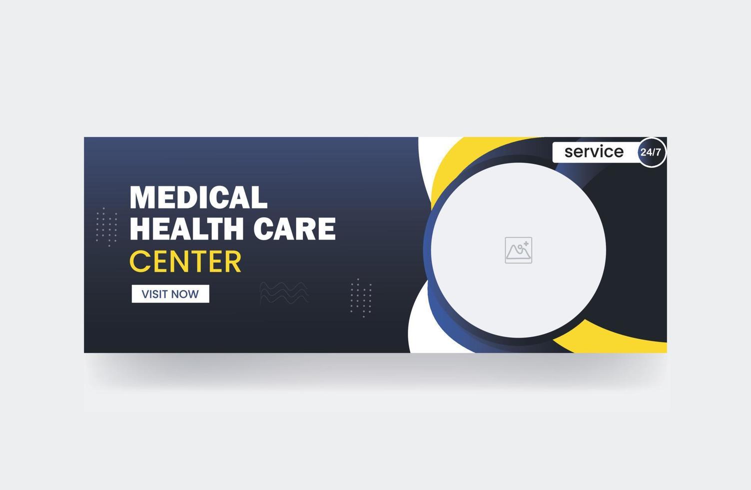 capa de banner de médico ou modelo de hospital de design de postagem de mídia social de saúde vetor