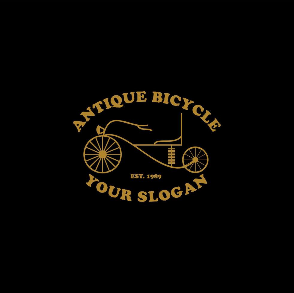 design de logotipo de vetor de bicicleta antiga