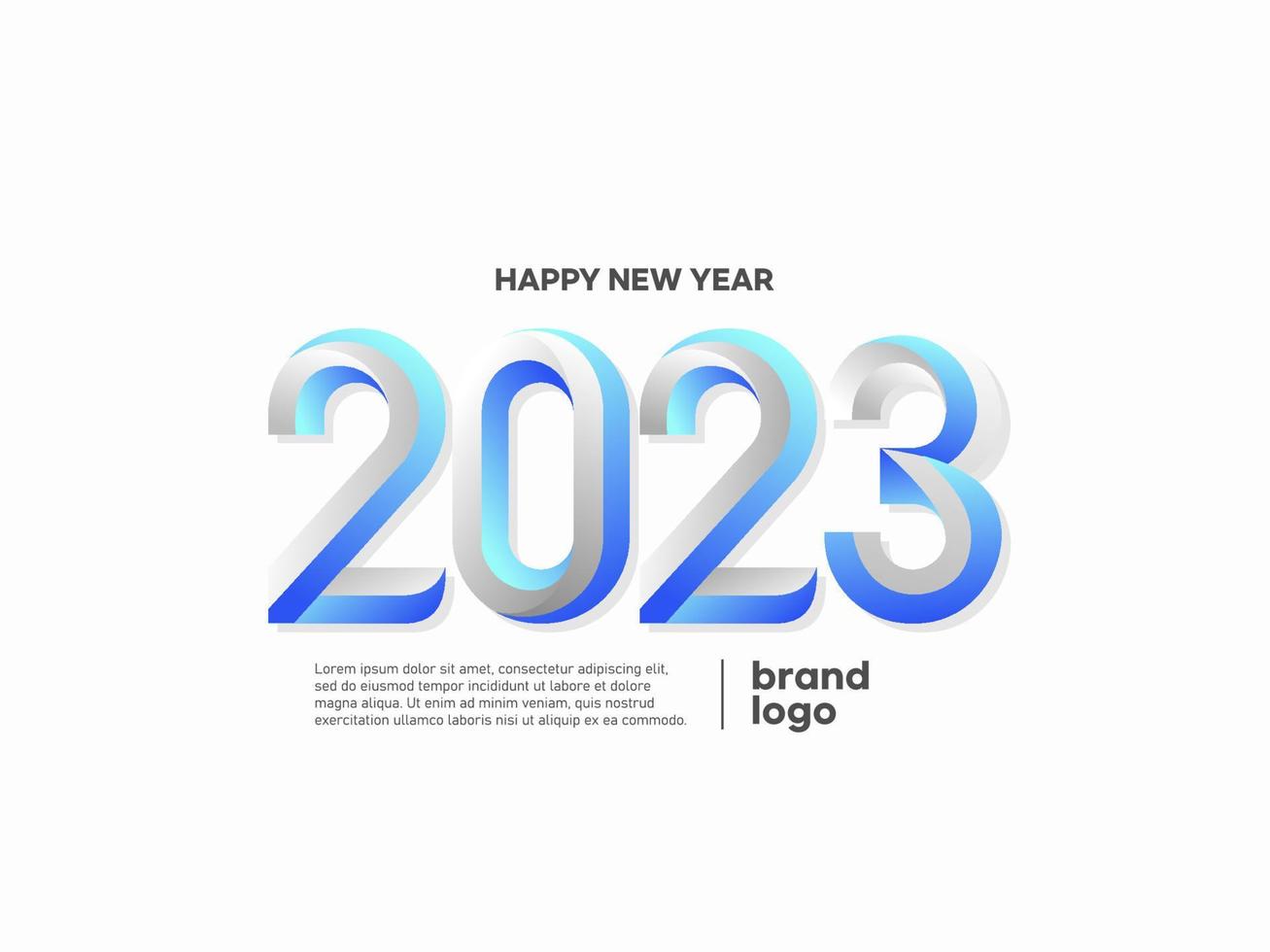 feliz ano novo 2023 logotipo vetor