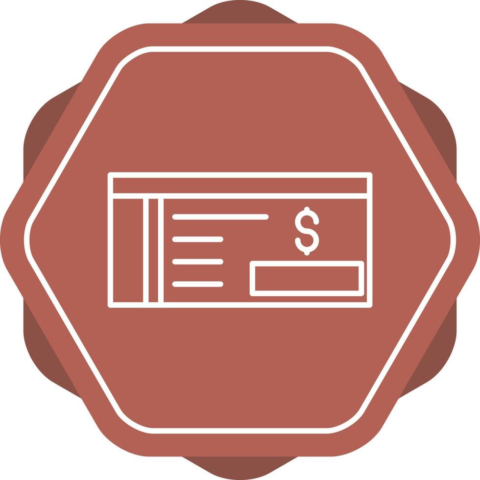 ícone de vetor de cheque bancário