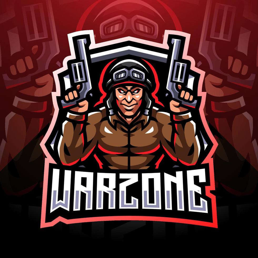 design de logotipo de mascote do warzone esport vetor