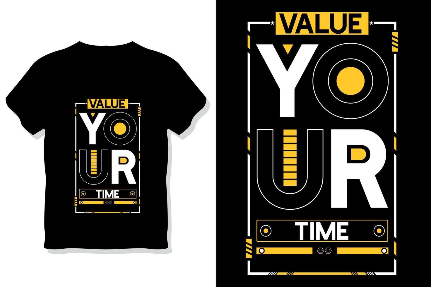 valorize seu tempo design de camiseta de tipografia de citação motivacional vetor