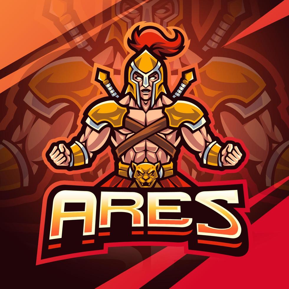 design do logotipo do mascote ares esport vetor