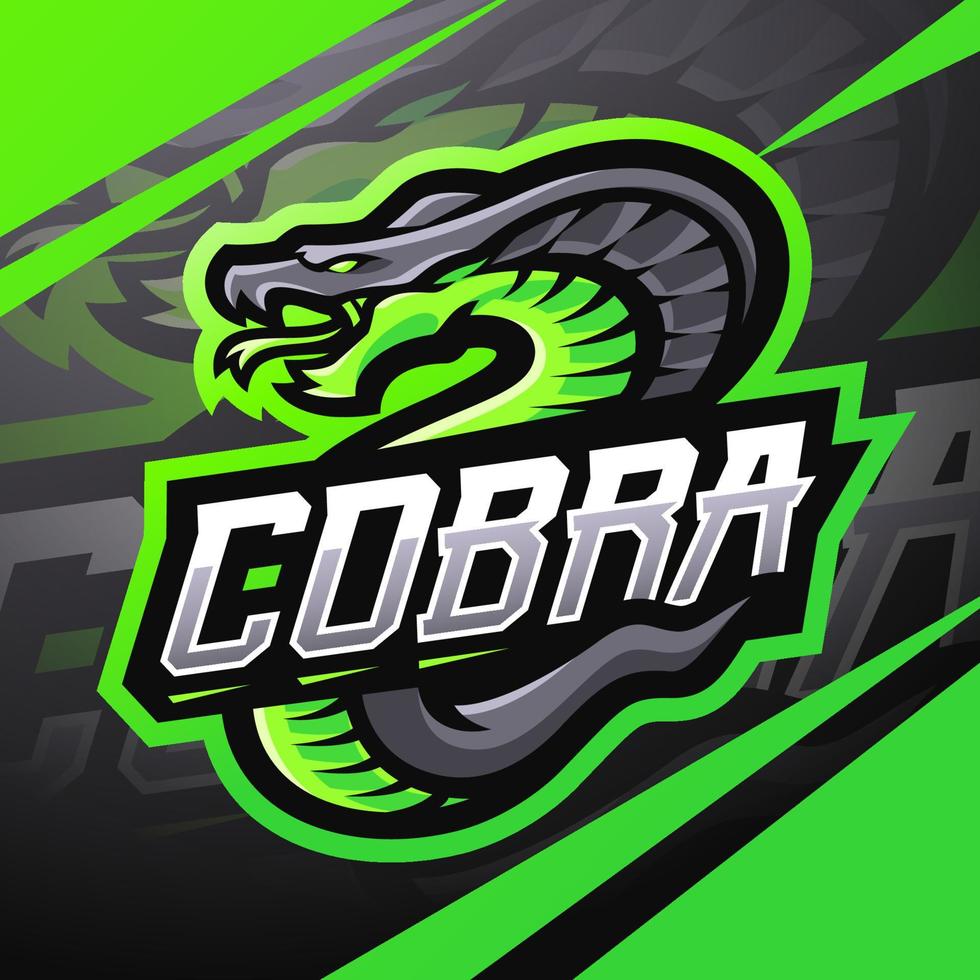 design de logotipo de mascote esport king cobra vetor