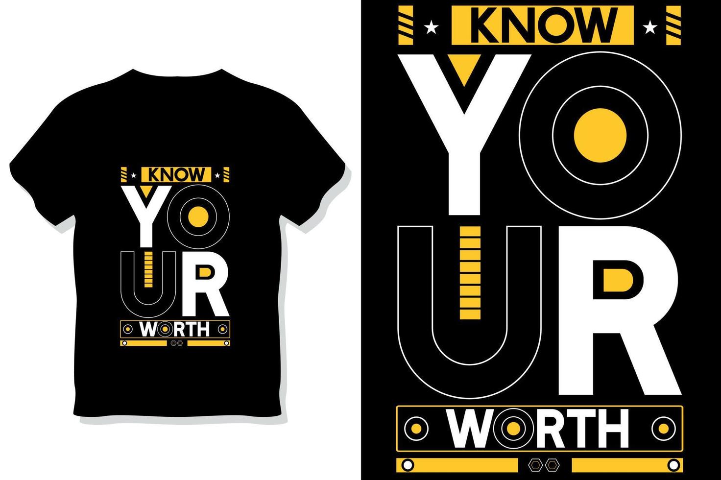 conheça o seu valor citações motivacionais tipografia design de camiseta vetor