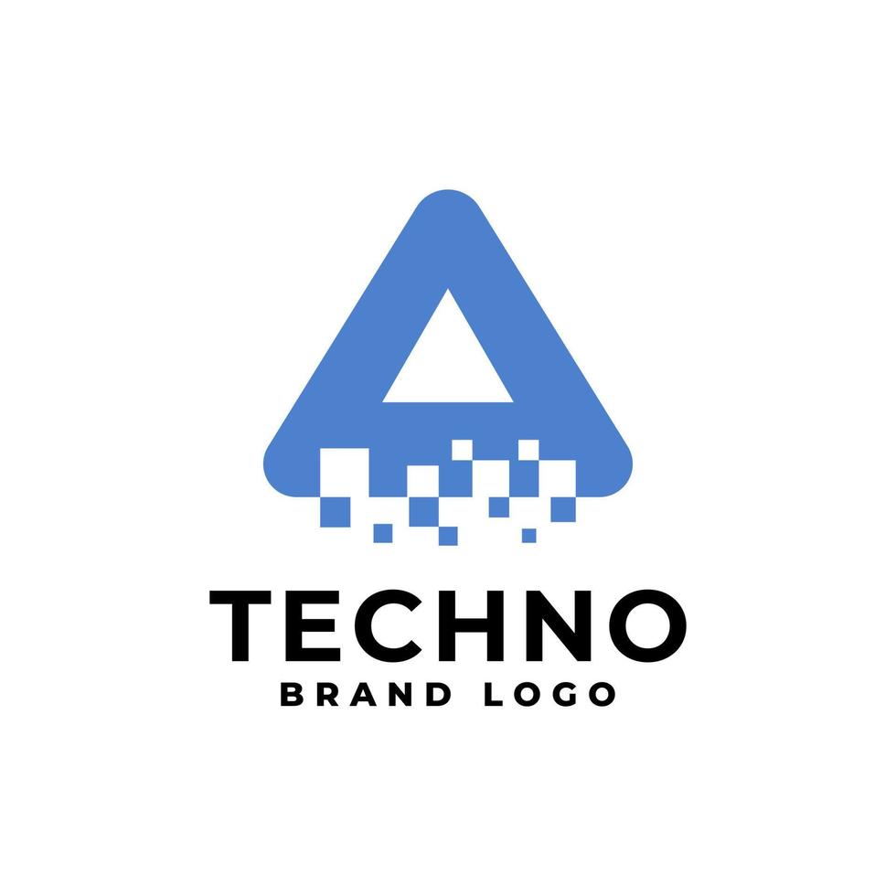 ilustração de uma letra um triângulo sobre um tema de tecnologia para qualquer empresa com um tema de tecnologia vetor