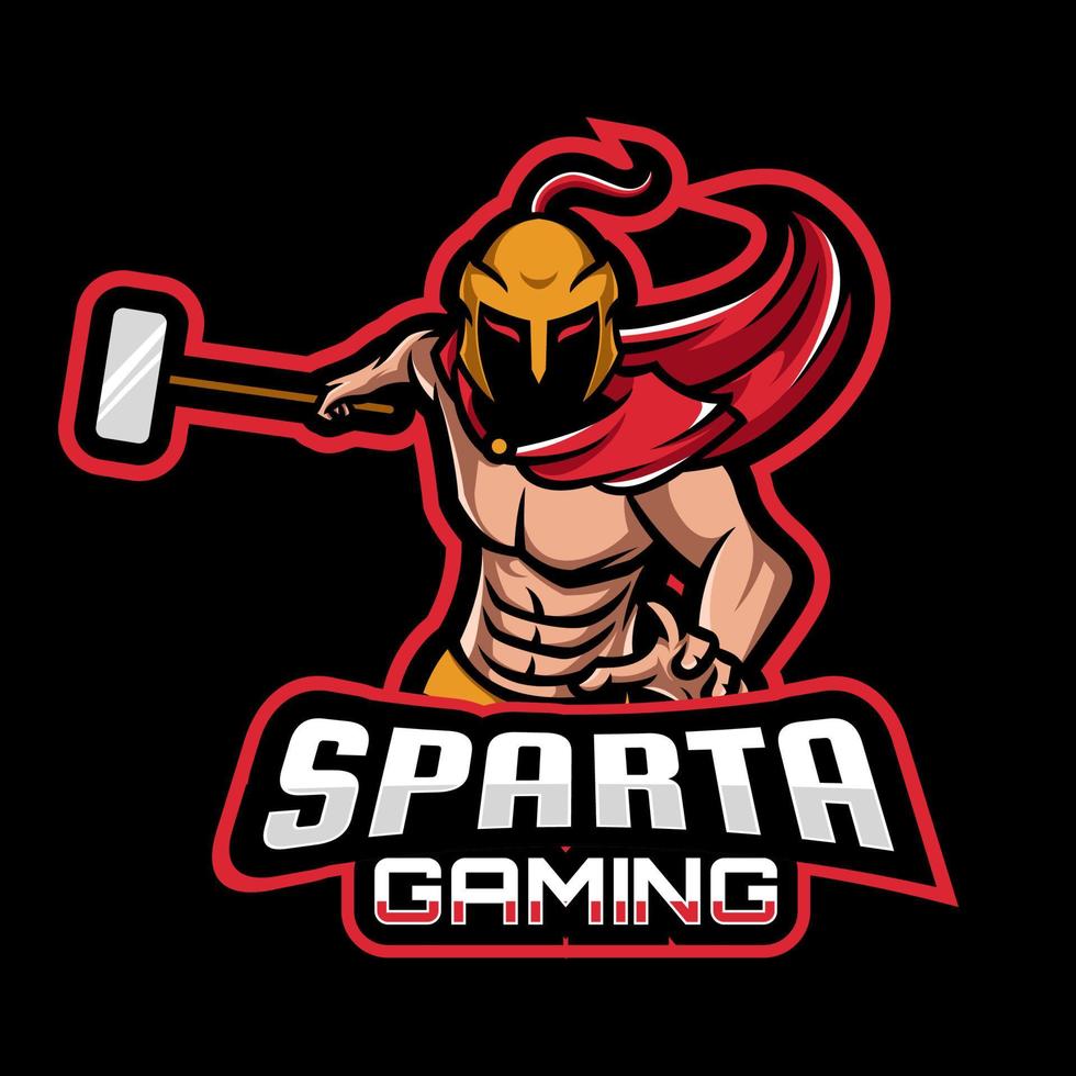 logotipo do mascote do jogo guerreiro guardião sparta vetor