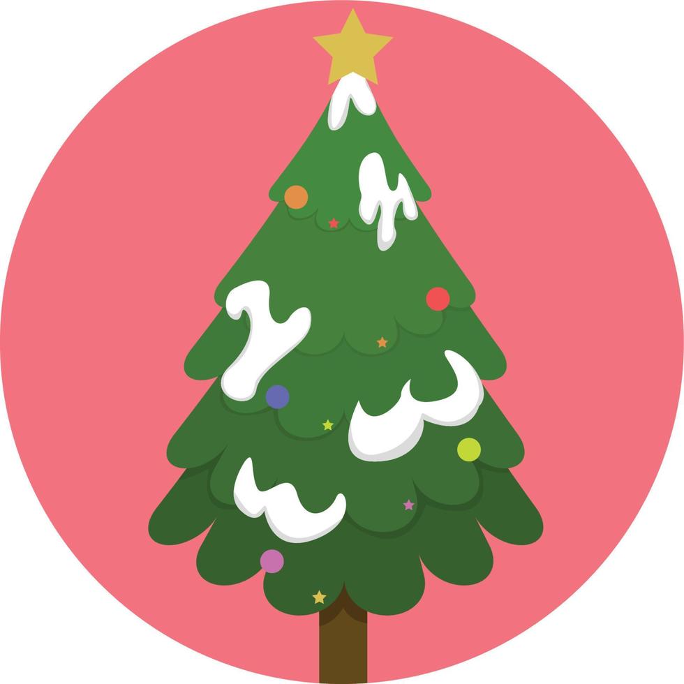 vetor de estilo plano de árvore de natal inverno