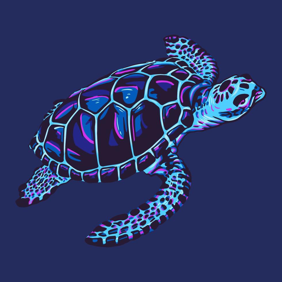 tartaruga marinha em ilustração vetorial de desenho animado vetor