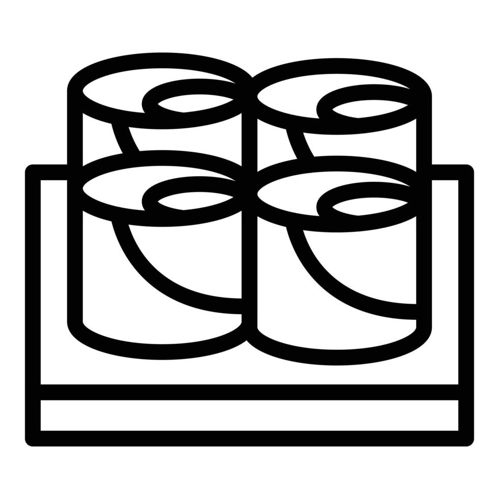 ícone de rolos de sushi, estilo de estrutura de tópicos vetor