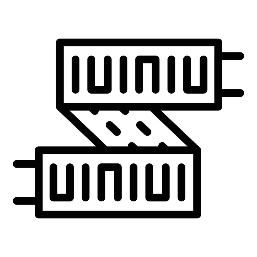 ícone de computador de faixa led, estilo de estrutura de tópicos vetor