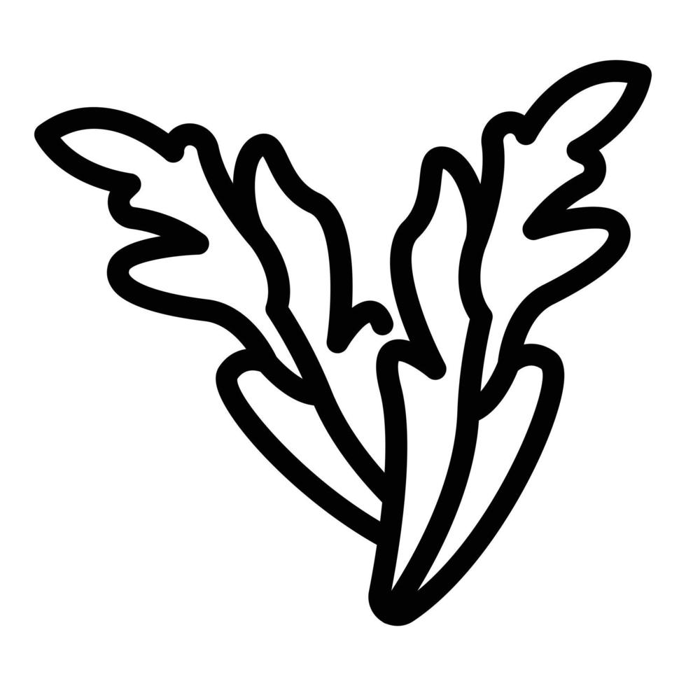 ícone de planta de rúcula, estilo de estrutura de tópicos vetor