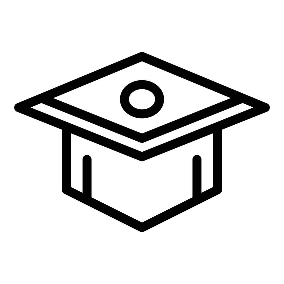 ícone do chapéu de formatura da faculdade, estilo de estrutura de tópicos vetor