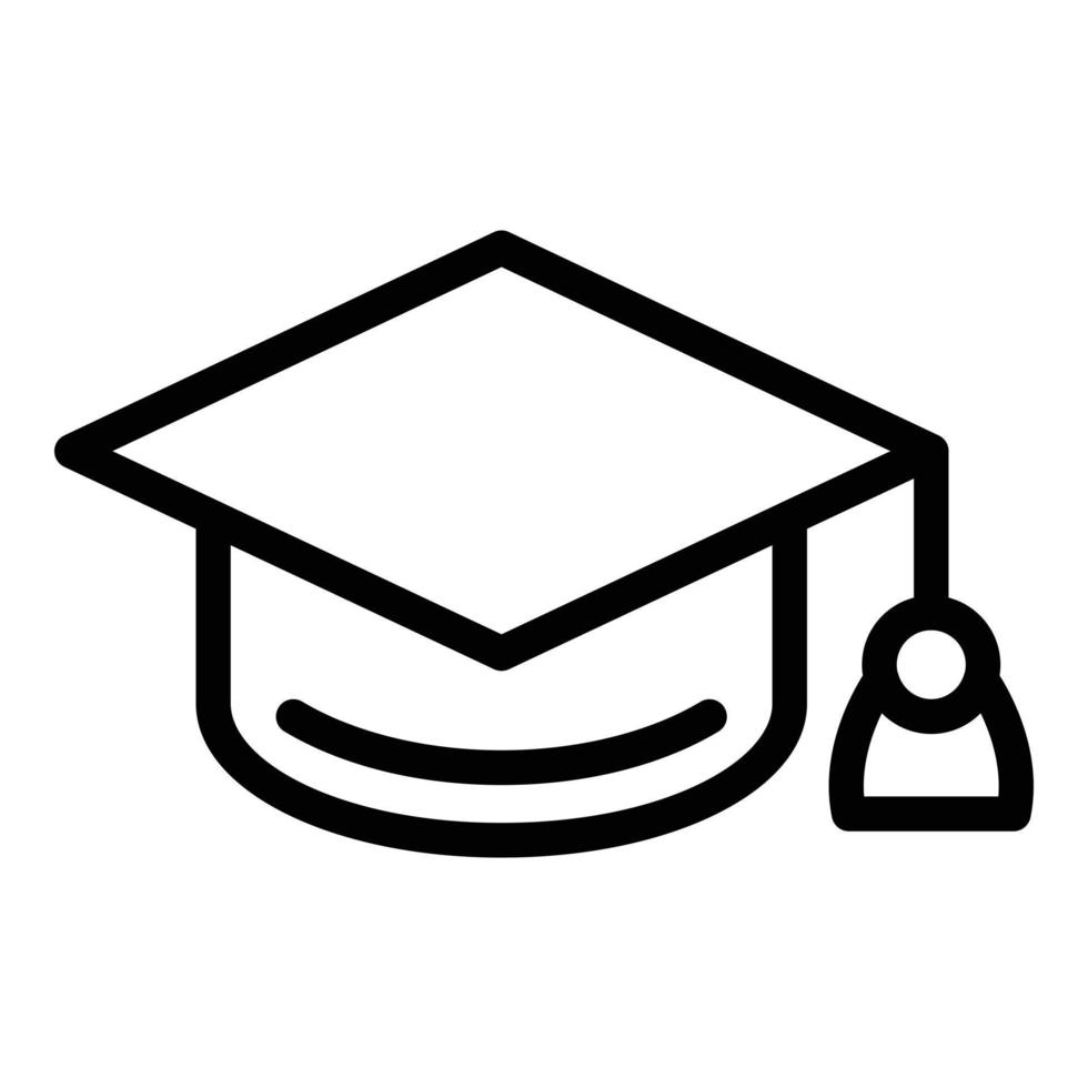 ícone de chapéu de formatura de estudante, estilo de estrutura de tópicos vetor