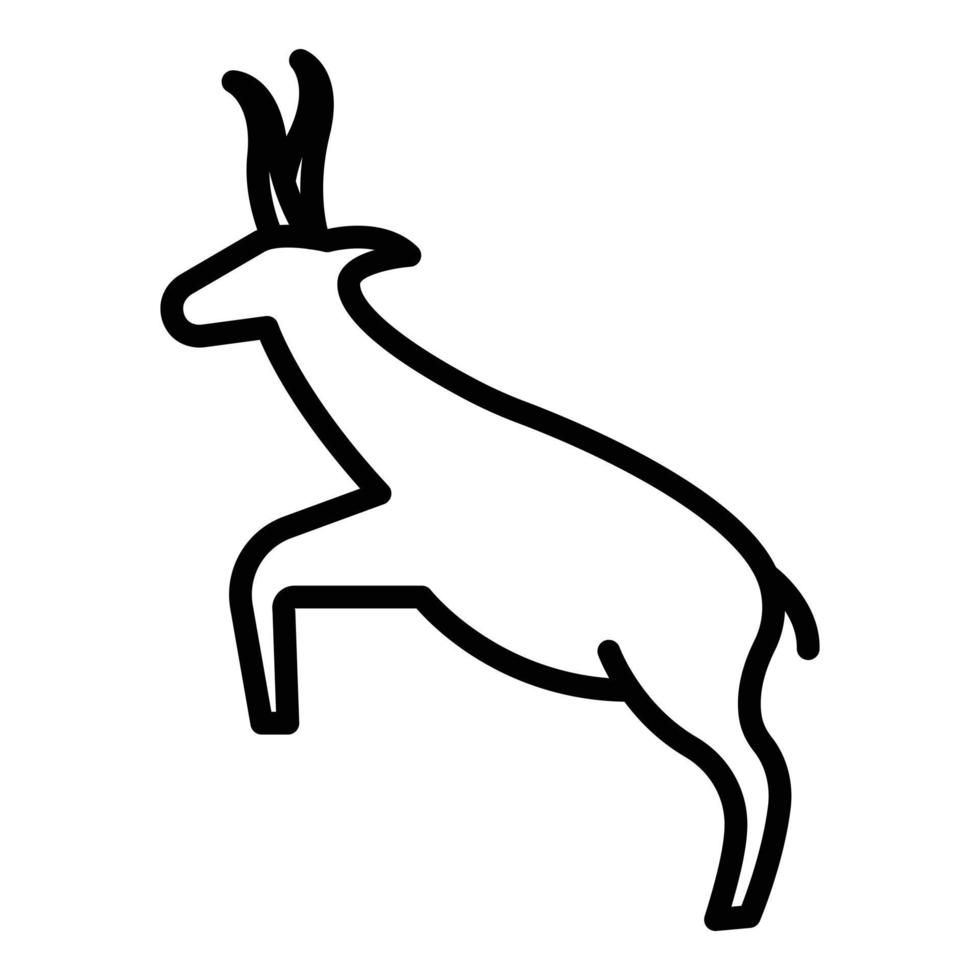 ícone de gazela em execução, estilo de estrutura de tópicos vetor