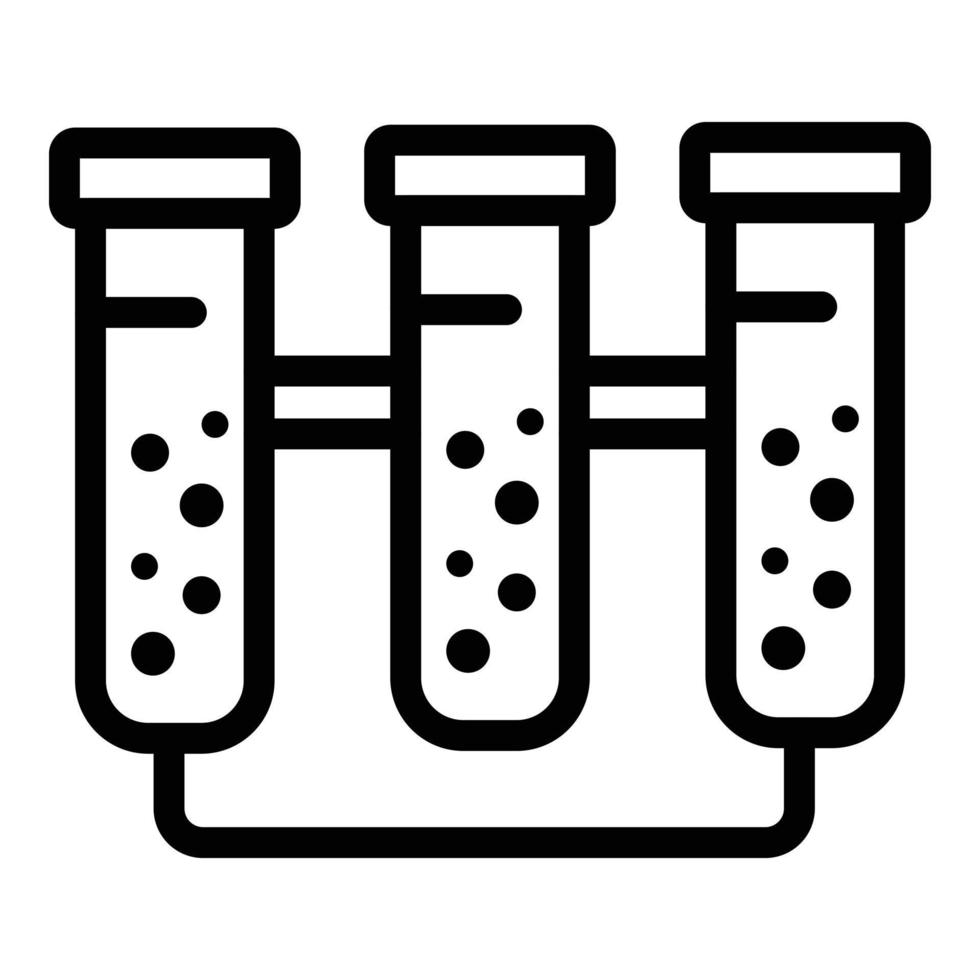 ícone de probióticos de tubo de ensaio, estilo de estrutura de tópicos vetor