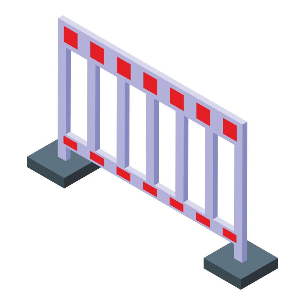 ícone de barreira de tráfego, estilo isométrico vetor