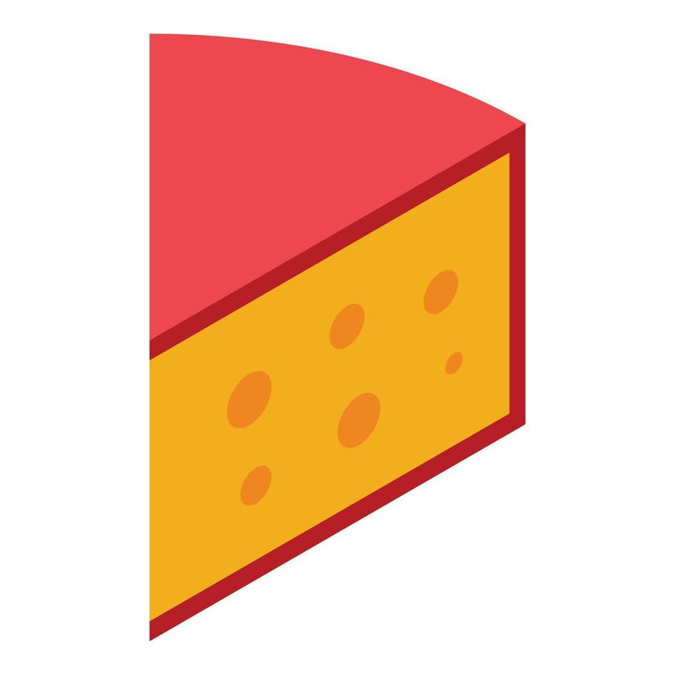 ícone de queijo de pedaço, estilo isométrico vetor