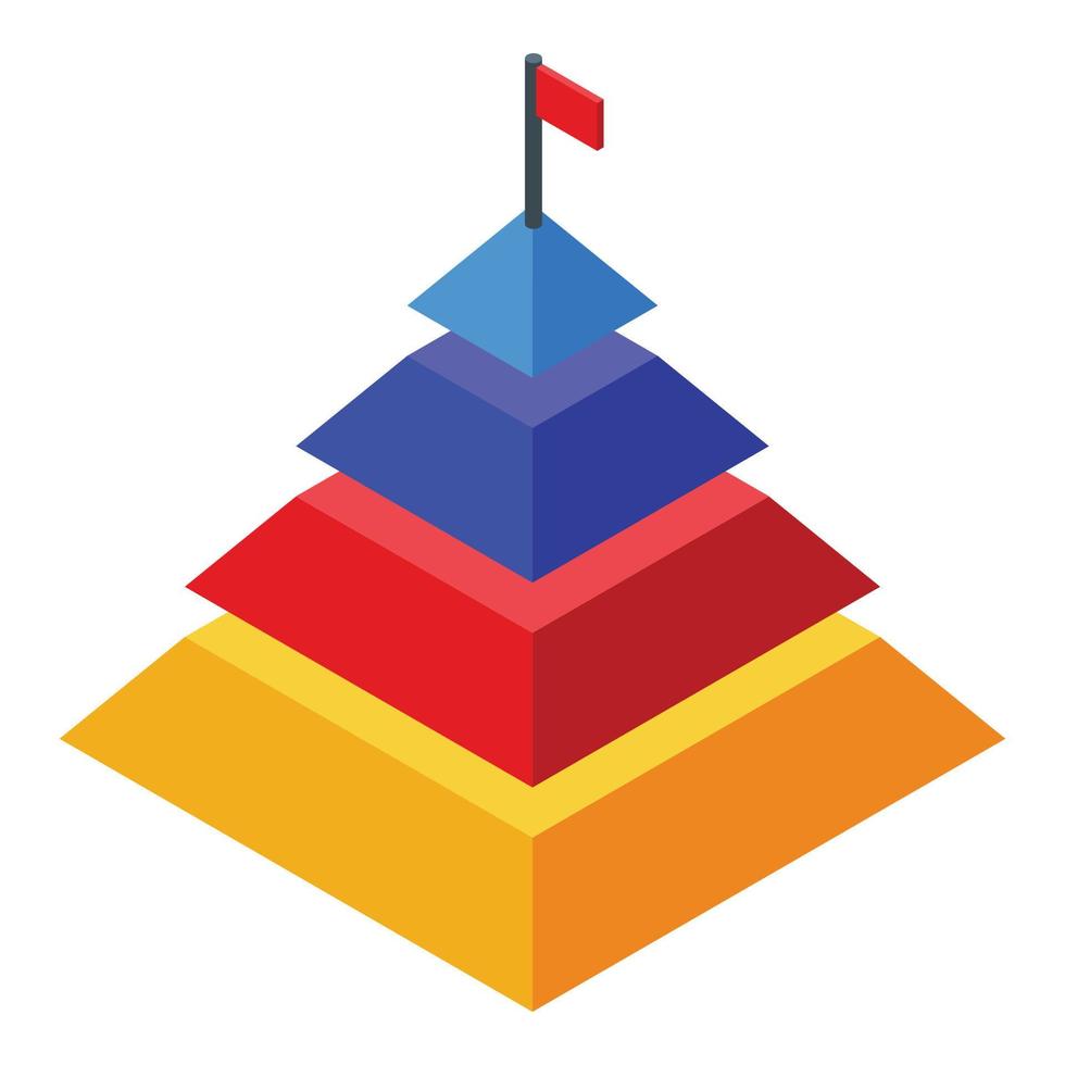 ícone de pirâmide de mix de marketing, estilo isométrico vetor