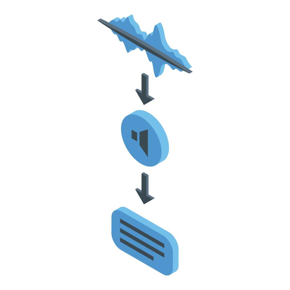 ícone de reconhecimento de fala, estilo isométrico vetor