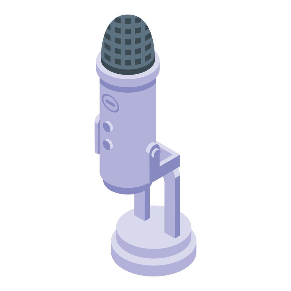 ícone de reconhecimento de fala de microfone de estúdio, estilo isométrico vetor