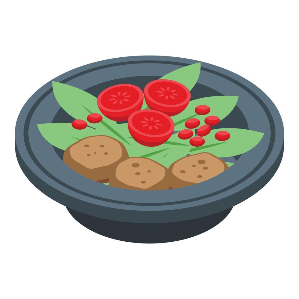 ícone de falafel de cozinha, estilo isométrico vetor