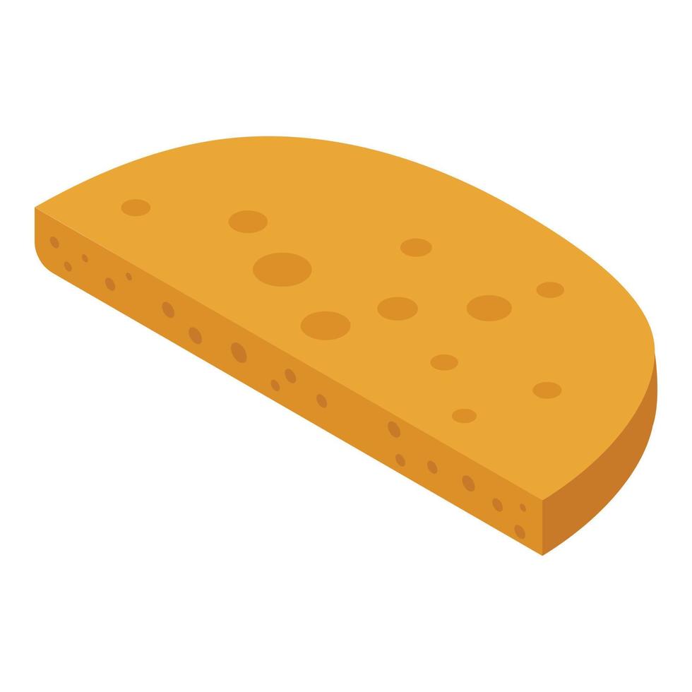 ícone de meio pão pita, estilo isométrico vetor