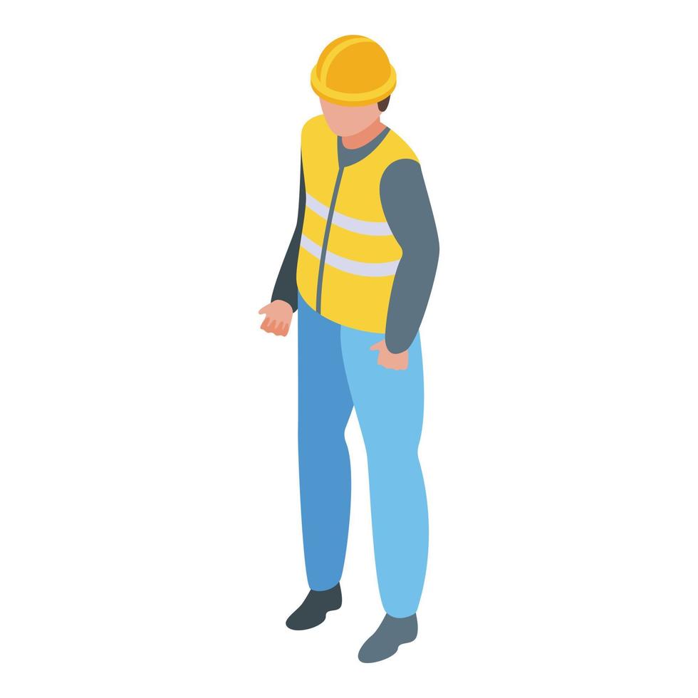 ícone do trabalhador da estrada, estilo isométrico vetor